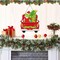 Christmas Door Hanging Sign Decorations, Merry Grinchmas Truck Wreath for Front Door, Wooden Door Signs of a Christmas Tree with a Dog Porch Wall Indoor Outdoor Holiday Decorations